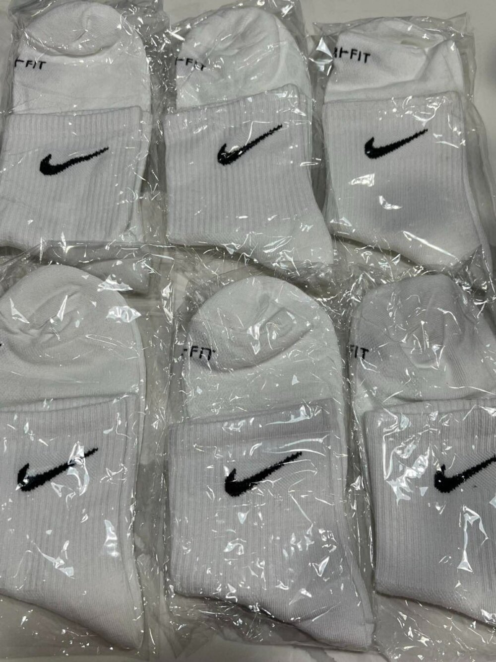 Nike Everyday Plus Dri-Fit Ankle Sock 6 Pack White Size Medium